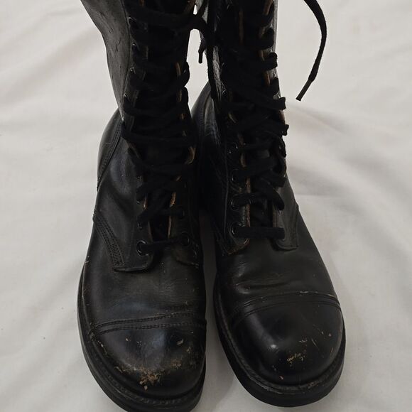 Vintage 60s Military Boots Vietnam Black Leather Jump Men's BF Goodrich Size 9.5 - Picture 3 of 8